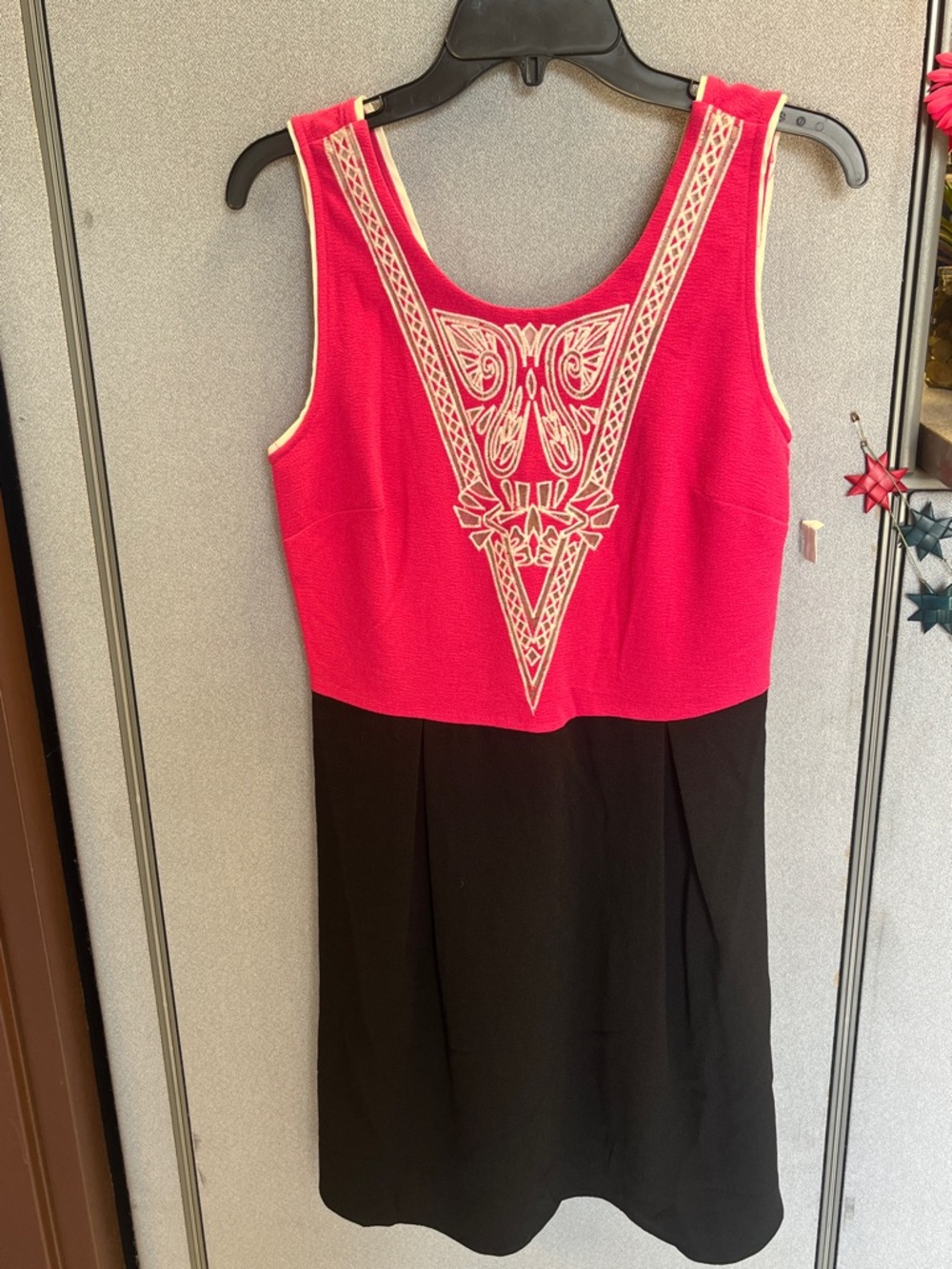 NWT Sugarlips Hot Pink and Black Embroidered Mini Dress